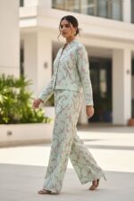 Elegant Light Green Floral Cordset - Image 2