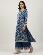 Elegant Blue Embroidered Kurta with Palazzo Set - Image 2