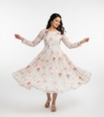 Elegant HK - 79 Bright Floral Frock-Style Kurta - Image 2