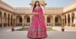 Elegant Pink Floral Embroidered Saree