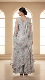 Elegant HK - 67 Dusty Embroidered Sarara Suit - Image 2