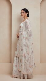 Elegant HK - 67 Dusty Embroidered Sarara Suit - Image 3