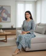 Elegant Blue Embroidered Kurti (HL-60) - Image 2