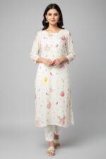 HKb-67 Bright Floral Embroidered Kurti