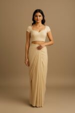 Ivory Textured Sweetheart Neck Blouse - Image 2