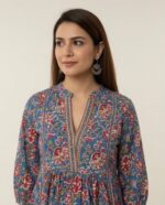 Floral Handblock Cotton Tunic Top