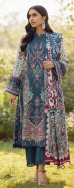 ethnic dressTeal Patchwork Printed Kurti Set with Dupatta for Women