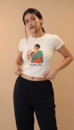Desi Chai Vibes Crop T-Shirt - Off White