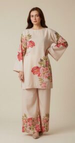 Floral Pastel Co-Ord Set - Kurta & Palazzo for Women - Image 3