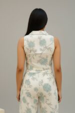 Floral Co-ord Sleeveless Shirt & Wide-Leg Pant Set - Image 3