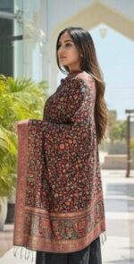 Kashmiri Style Multicolour Wool Shawl Dupatta - Image 3