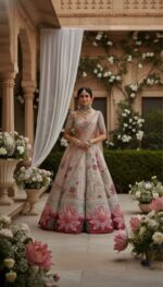The Imperial Crimson Zardozi Bridal Lehenga - Image 2
