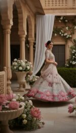 The Imperial Crimson Zardozi Bridal Lehenga - Image 3