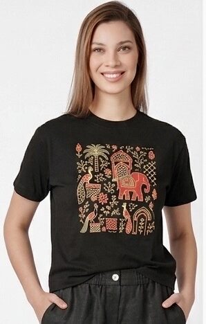 Heritage Motif Graphic Crew Neck T-Shirt