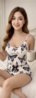 Butterfly Dream Ribbed Lounge & Cami Sleep Set