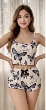 Butterfly Dream Ribbed Lounge & Cami Sleep Set - Image 3