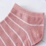 Breathable Low-Cut Ribbed Cotton Sneaker Socks – Blush Pink - Image 2